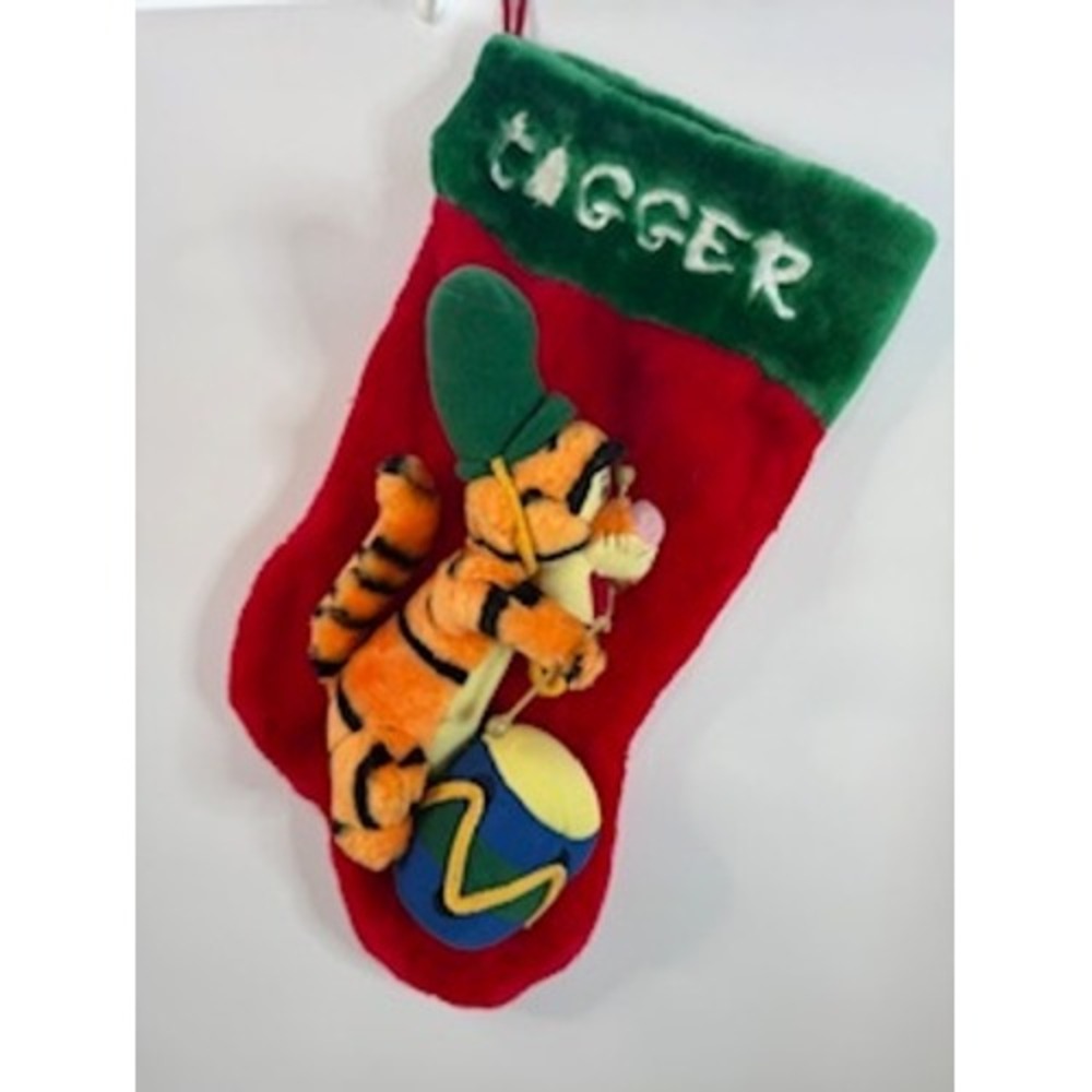 Vintage Disney Tigger Christmas Stocking Santa's Best Drum Plush Holiday Decor